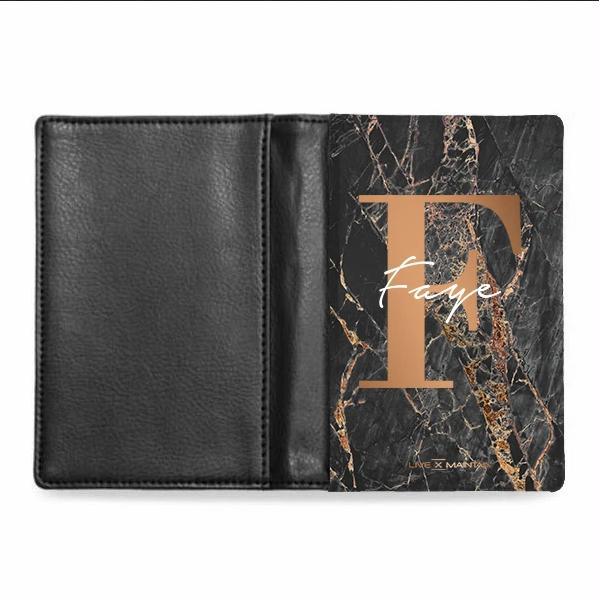 Personalised Slate Marble Bronze Initial Passport Cover
