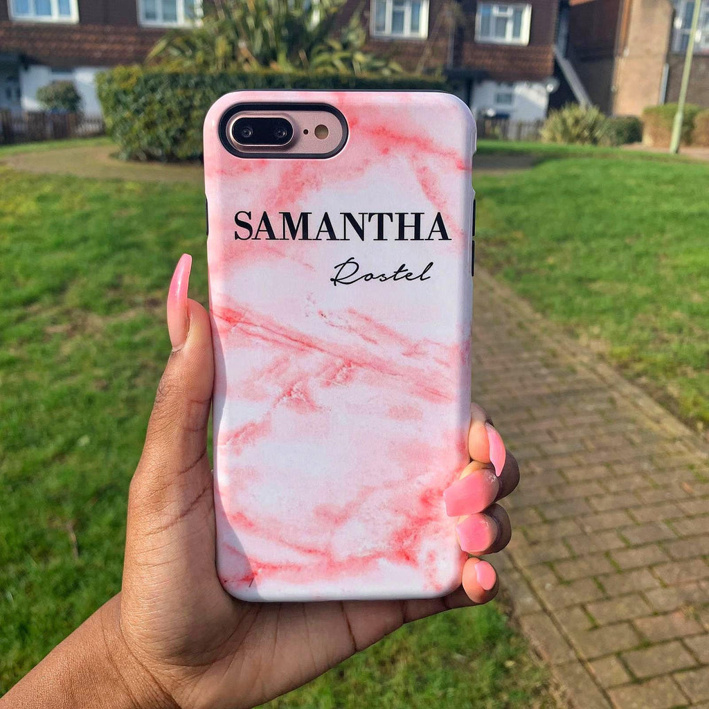 Personalised Cotton Candy Marble Name iPhone X Case