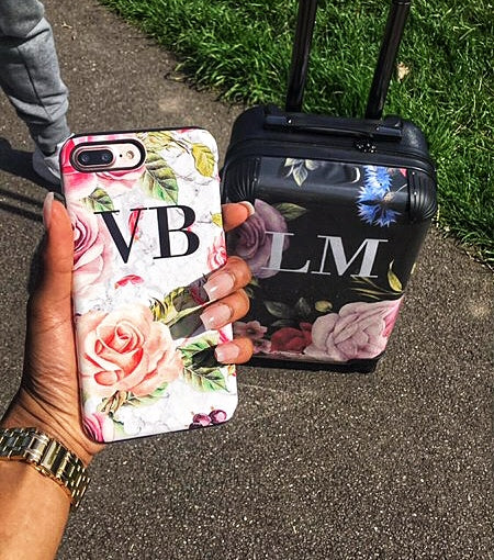 Personalised Watercolor Floral Initials Phone Case