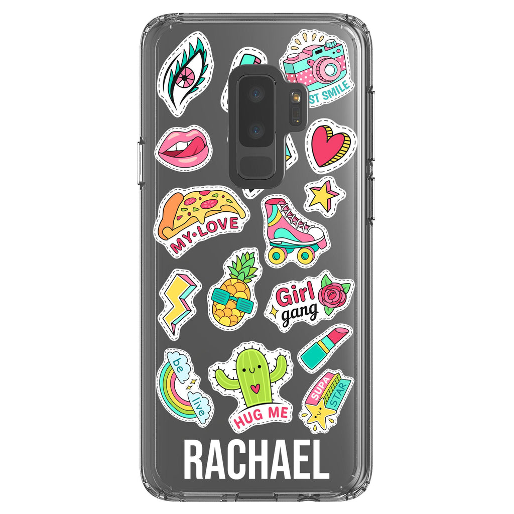 Personalised Sticker Name Samsung Galaxy S9 Plus Clear Case