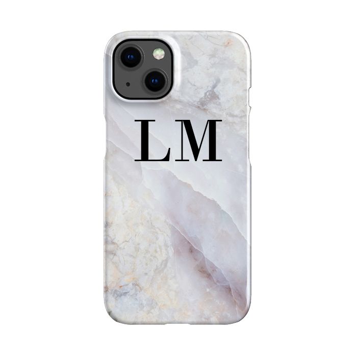 Personalised Stone Marble Initials iPhone 13 Case
