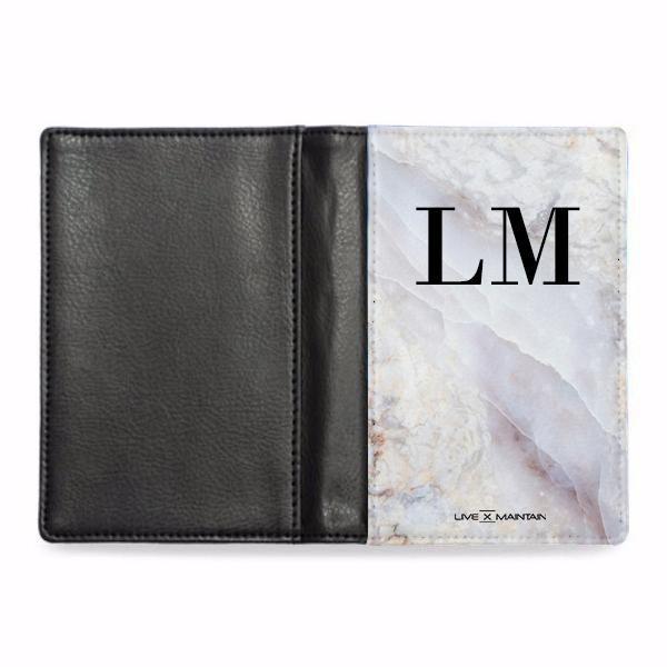 Personalised Stone Marble Initials Passport Cover