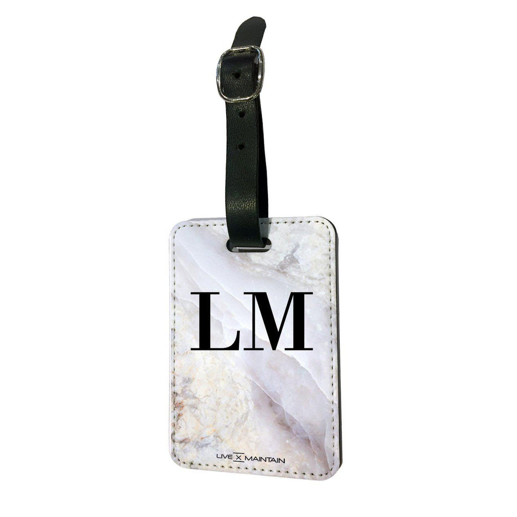 Personalised Stone Marble Marble Initials Luggage Tag