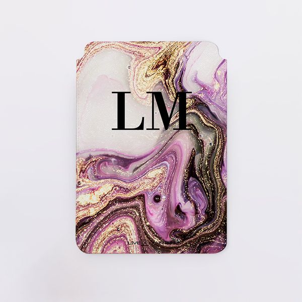 Personalised Gouache Marble initial Saffiano Leather Tablet/Laptop Sleeve