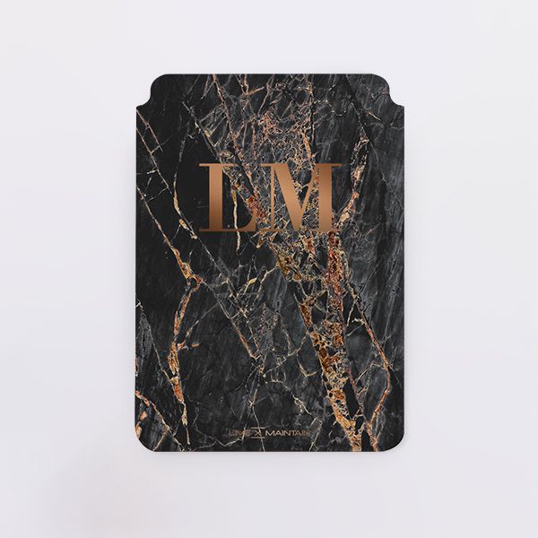 Personalised Slate Marble Bronze Initial Saffiano Leather Tablet/Laptop Sleeve