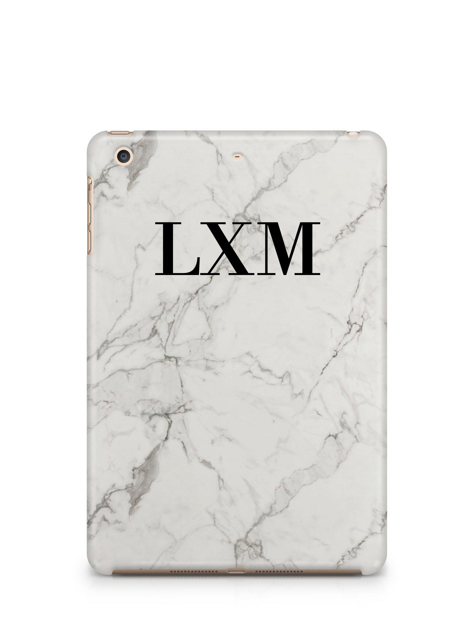 Personalised Calacatta Marble Initials iPad Case