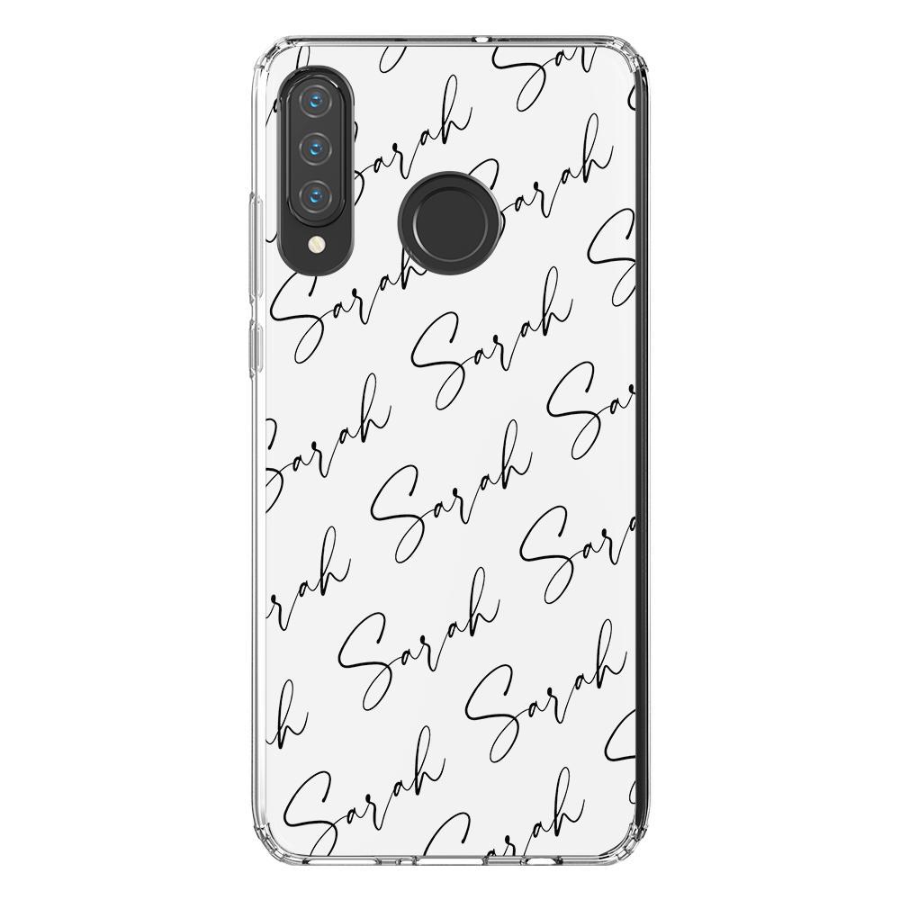 Personalised Script Name All Over Huawei P30 Lite Case