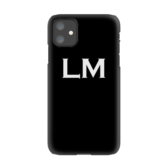 Personalised Black x White Top Initials iPhone 11 Case