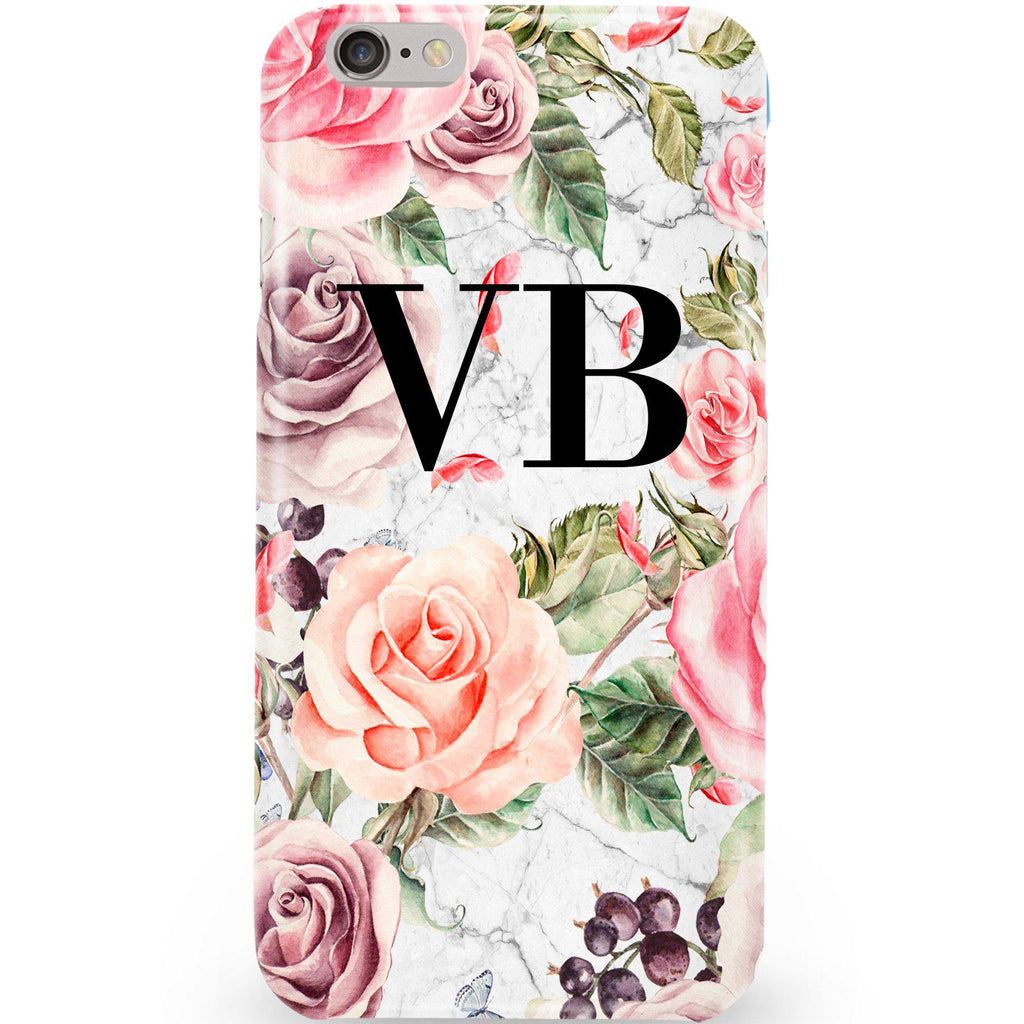 Personalised Watercolor Floral Initials iPhone 6/6s Case