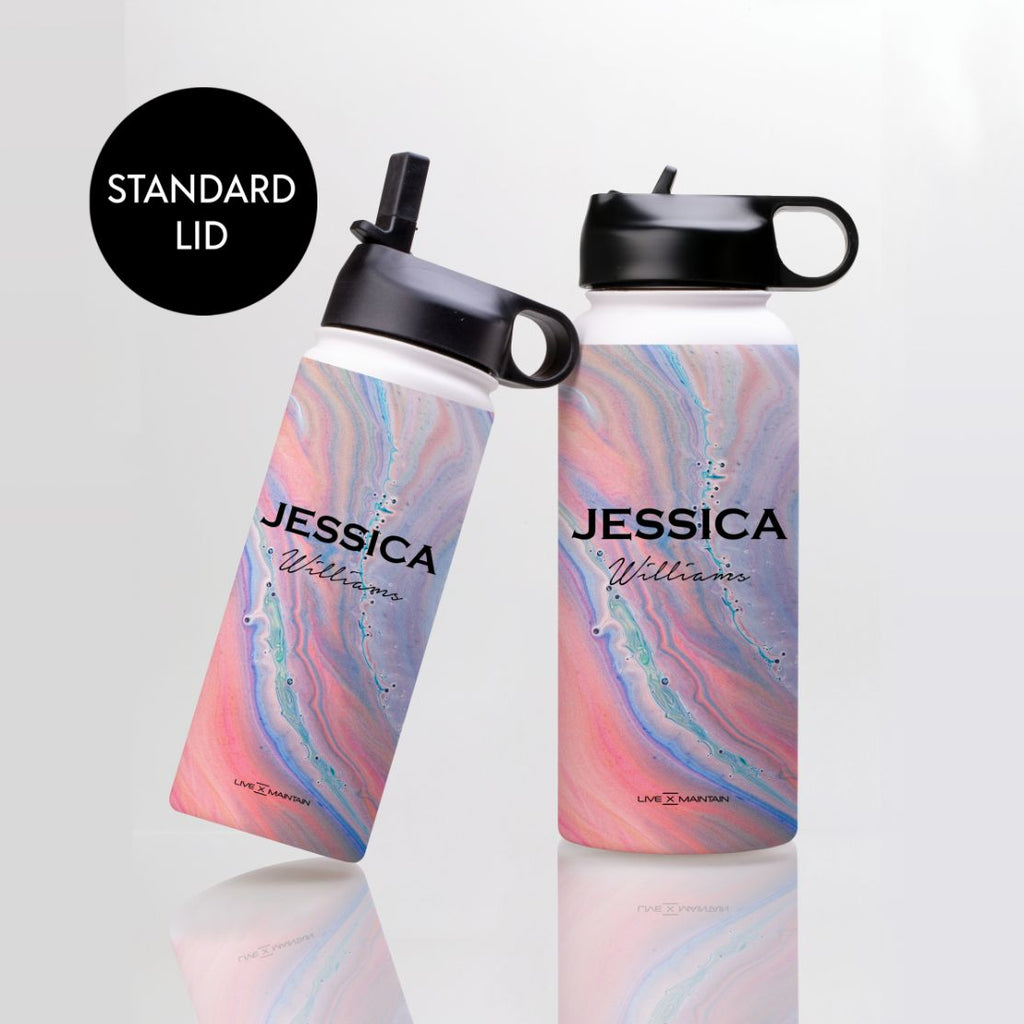 Personalised Acrylic Marble Name Stainless Steele Water Bottle