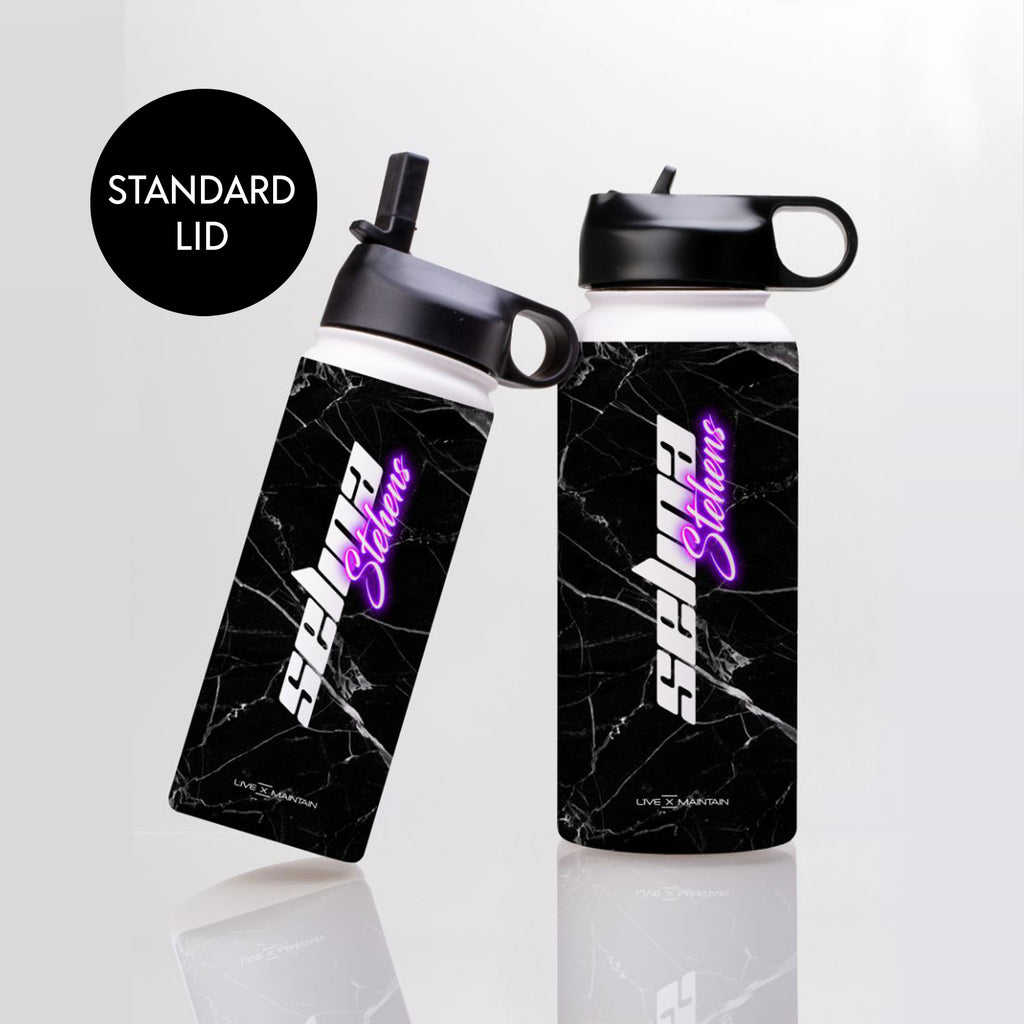 Personalised Neon Side Name Stainless Steele Water Bottle