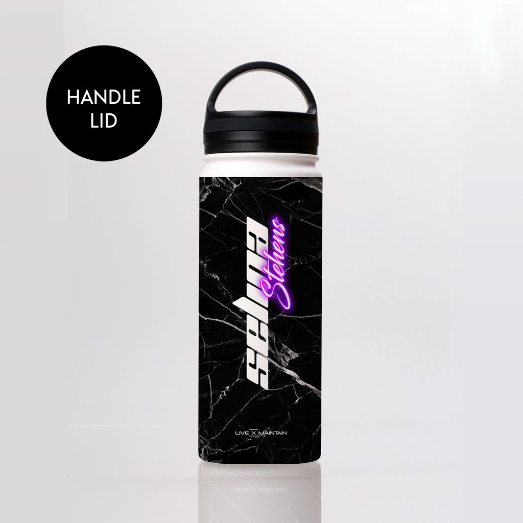 Personalised Neon Side Name Stainless Steele Water Bottle