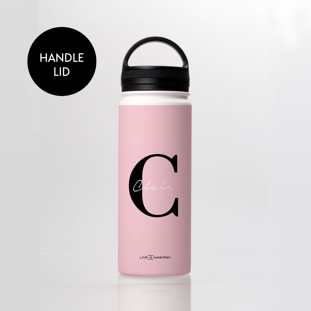 Personalised Bloom Name Initial Stainless Steele Water Bottle