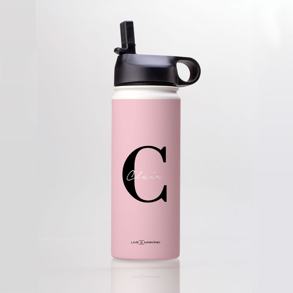 Personalised Bloom Name Initial Stainless Steele Water Bottle