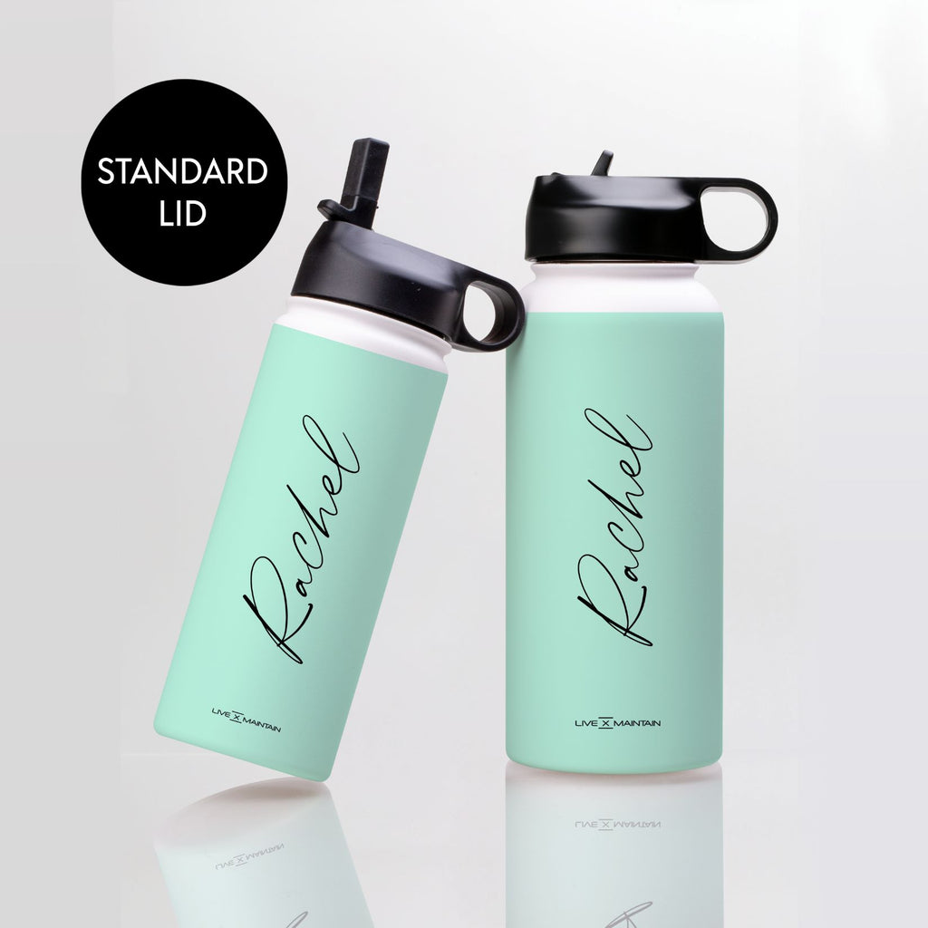 Personalised Pale Green Name Stainless Steele Water Bottle