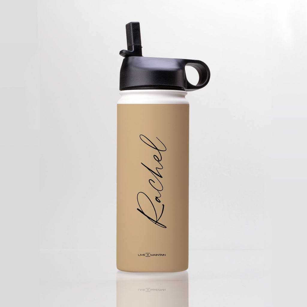Personalised Tan Name Stainless Steele Water Bottle