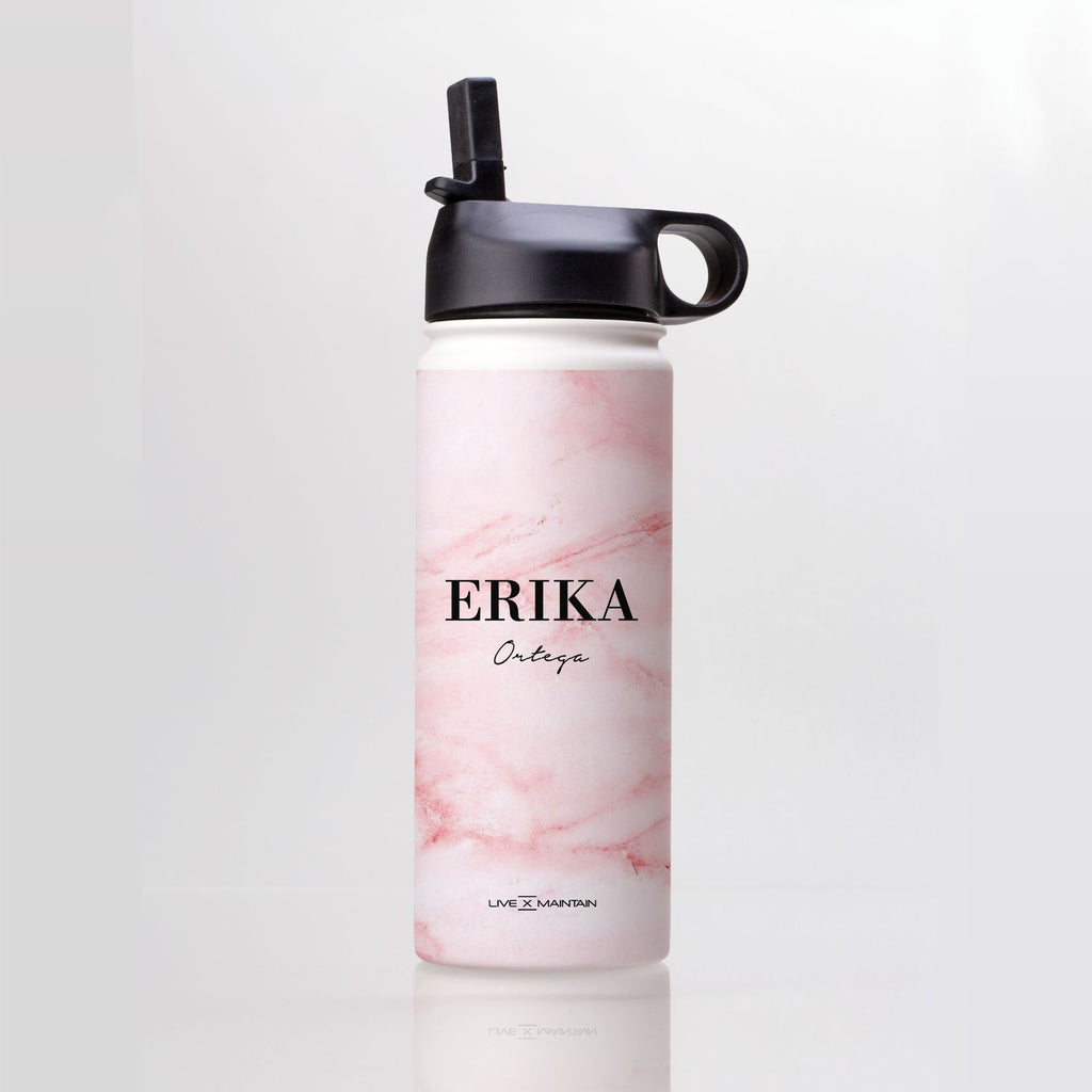 Personalised Cotton Candy Marble Name Stainless Steele Water Bottle