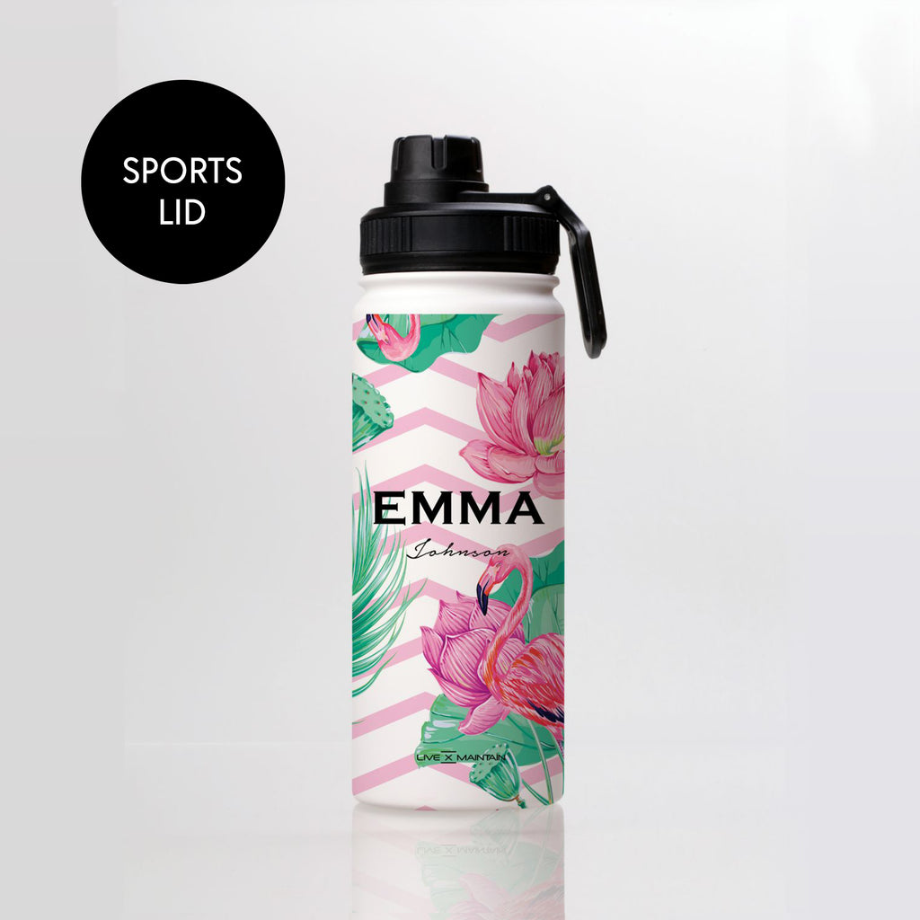 Personalised Flamingo Stainless Steele Water Bottle