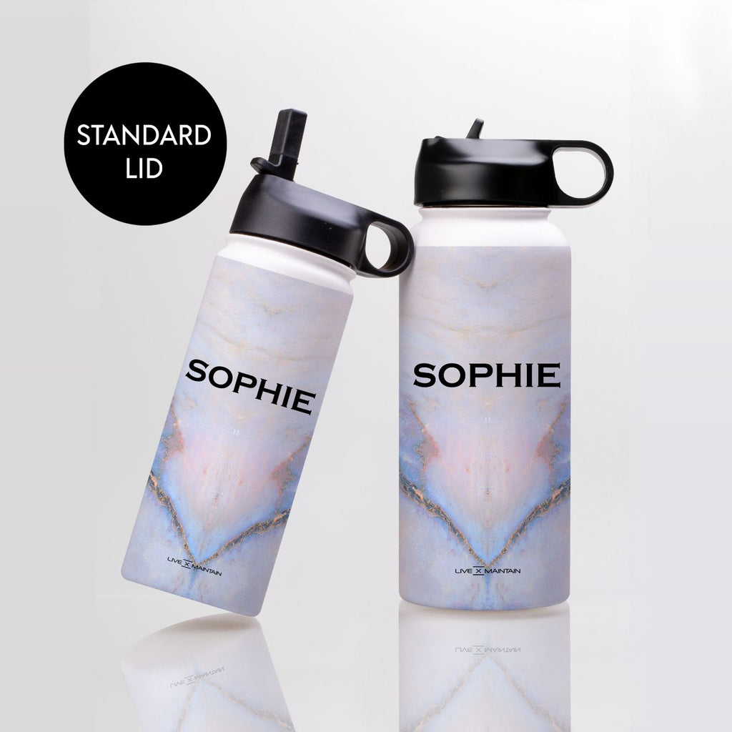 Personalised Moonshine Marble Name Stainless Steele Water Bottle