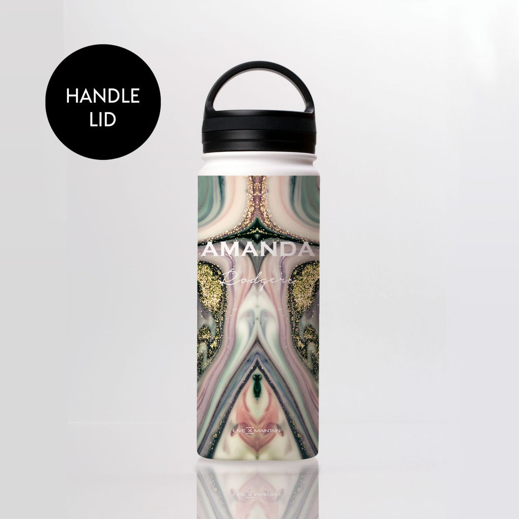 Personalised Swirl Marble Name Stainless Steele Water Bottle