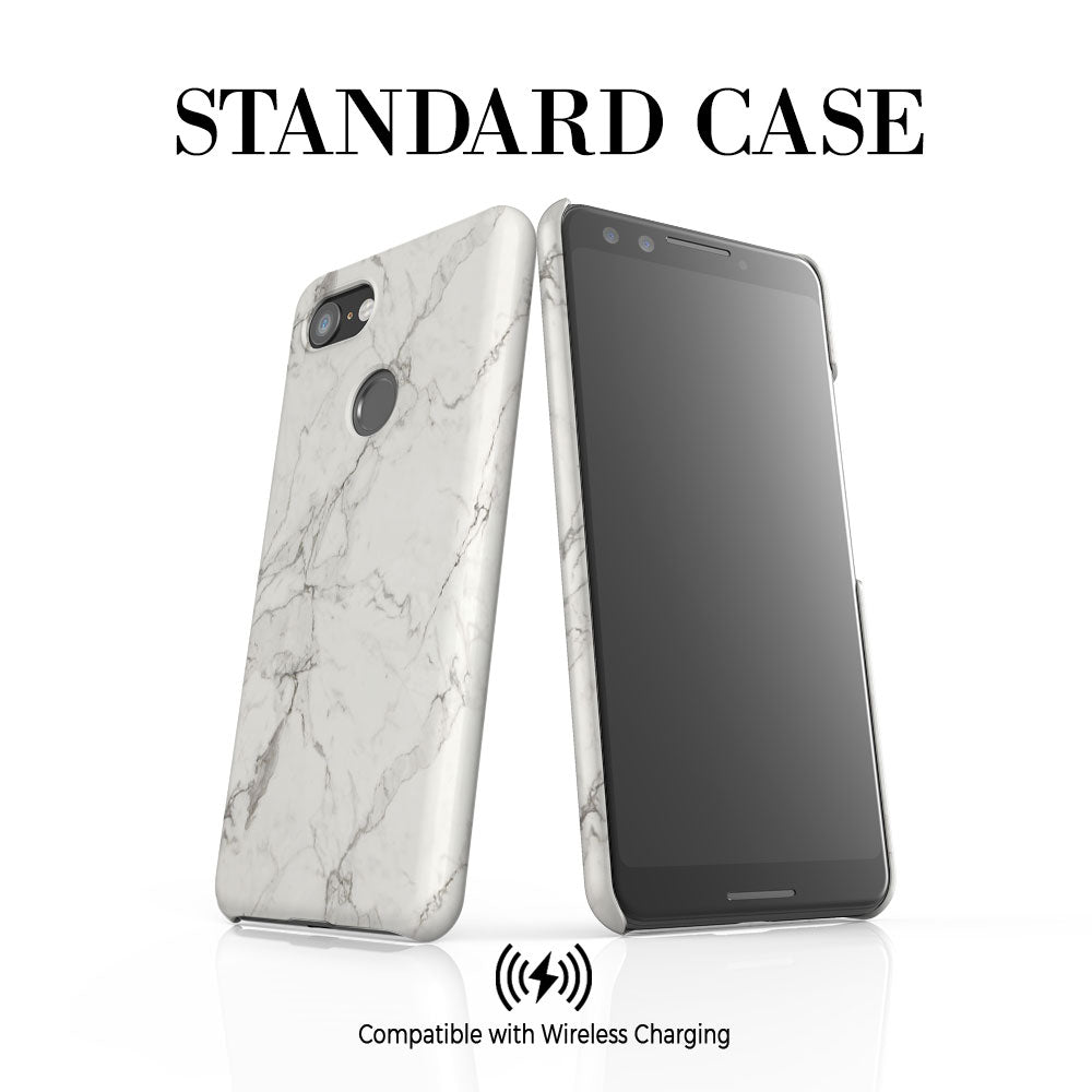 Personalised White Calacatta Marble Initials Google Pixel 3 Case