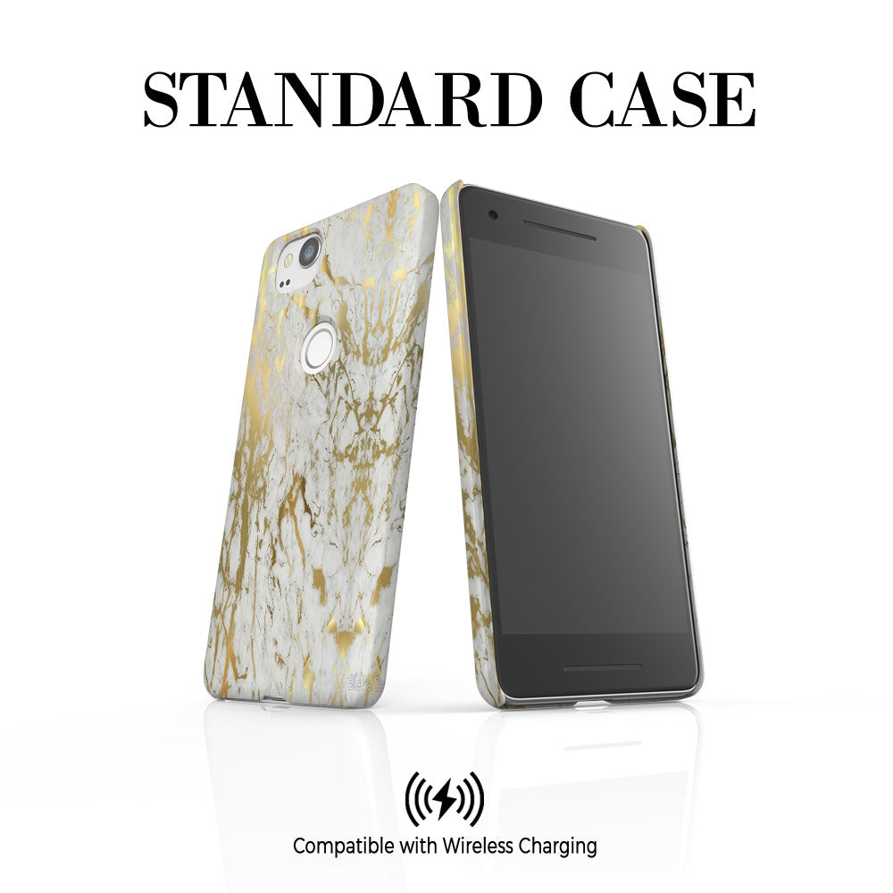 Personalised White x Gold Marble Google Pixel 2 Case