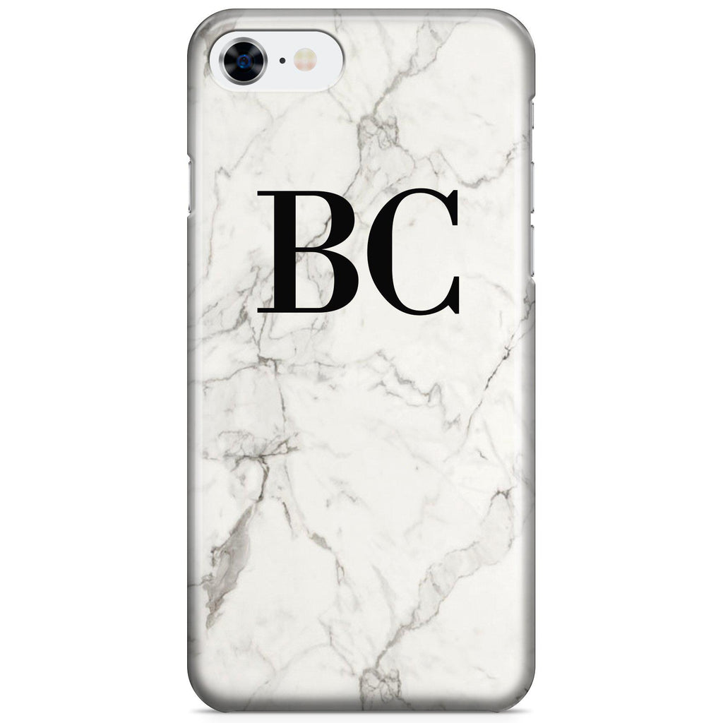 Personalised White Calacatta Marble Initials iPhone 7 Case