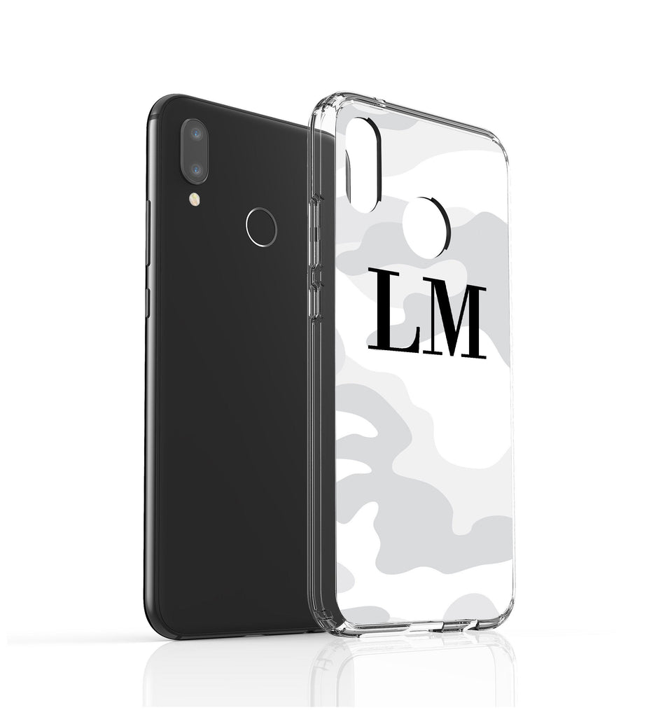 Personalised White Camouflage Initials Huawei P20 Lite Case