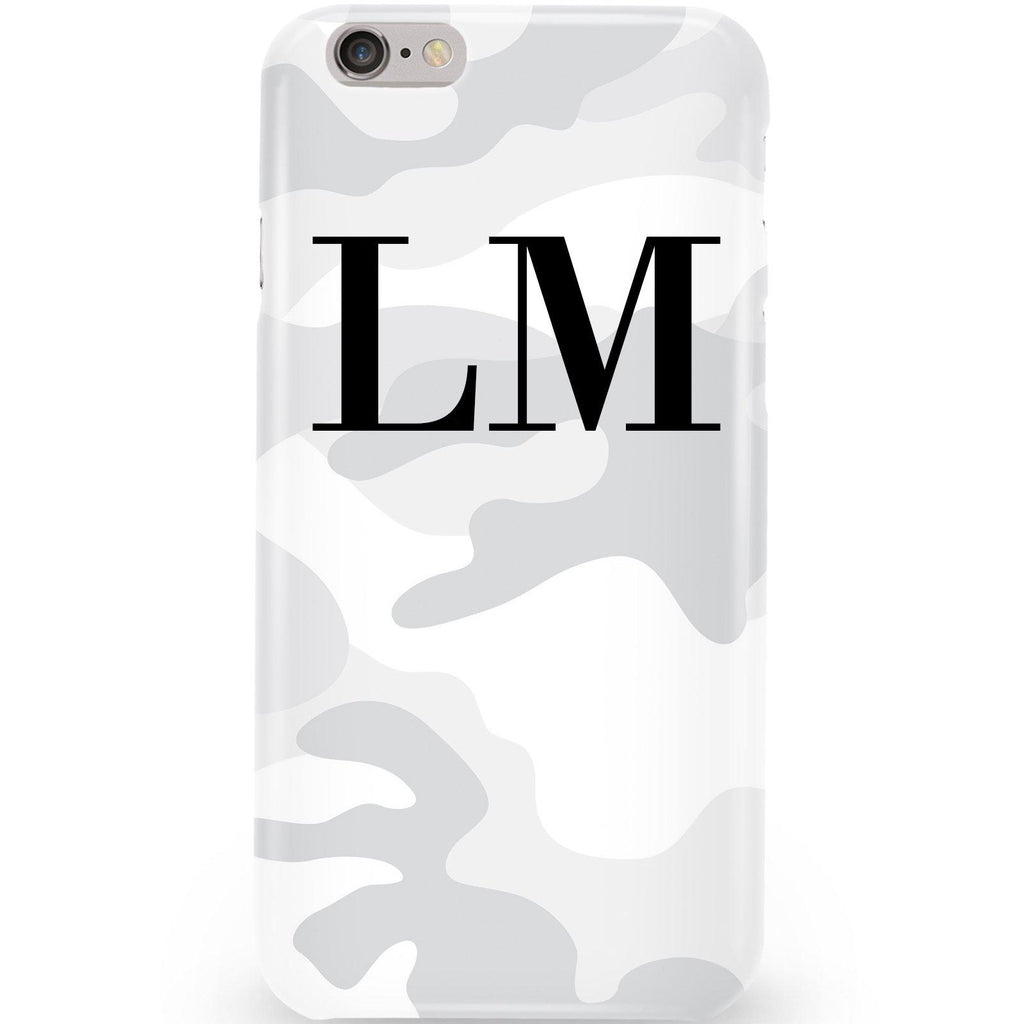 Personalised White Camouflage Initials iPhone 6 Plus/6s Plus Case