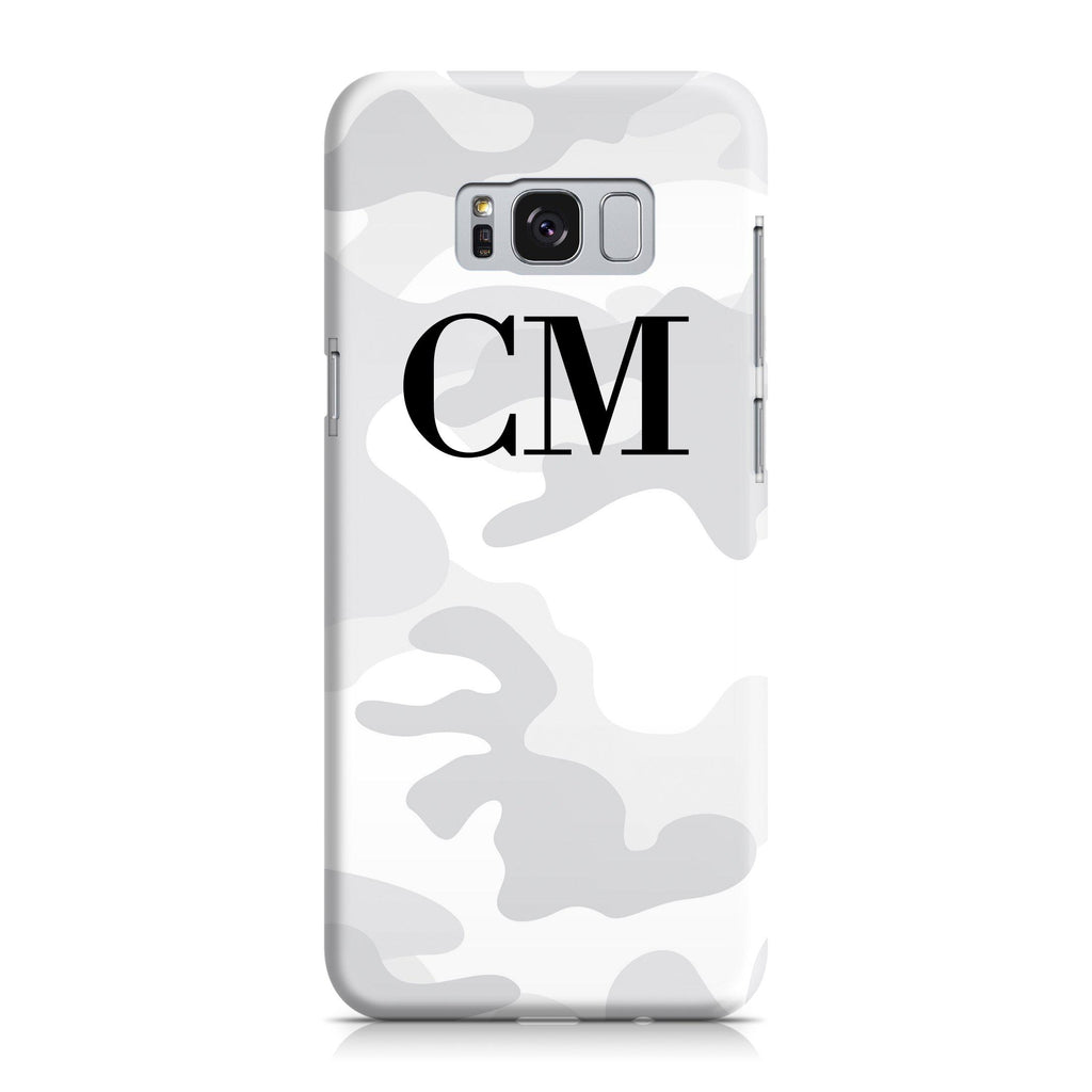 Personalised White Camouflage Initials Samsung Galaxy S8 Plus Case