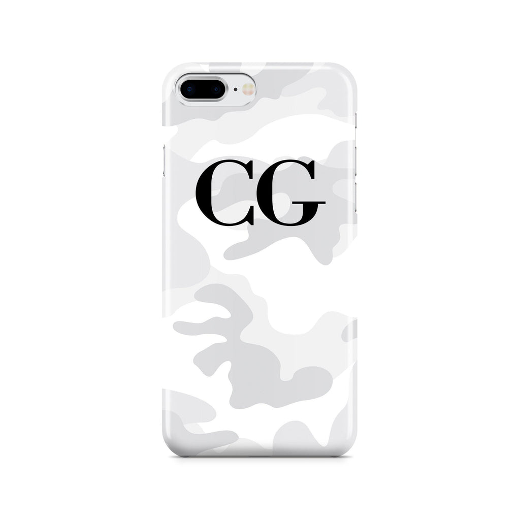 Personalised White Camouflage initials iPhone 7 Plus Case