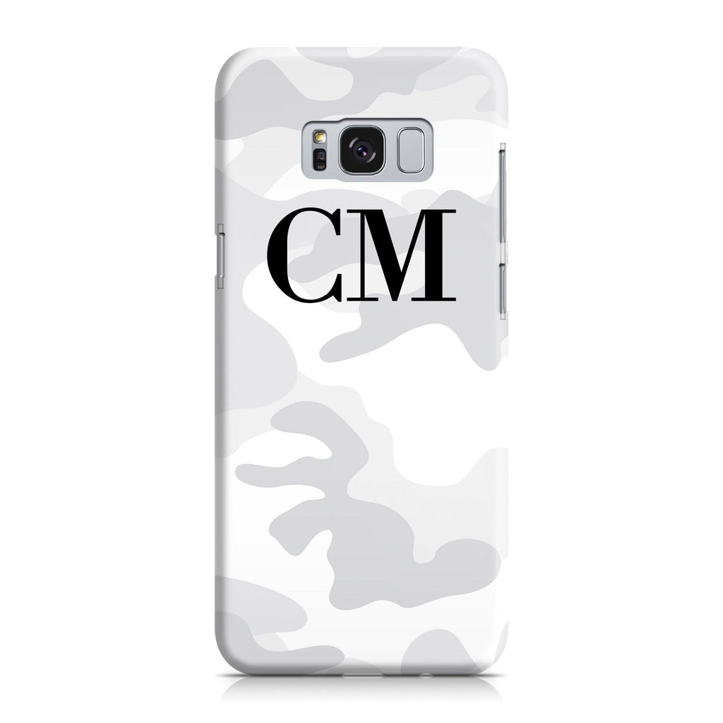 Personalised White Camouflage Initials Samsung Galaxy S8 Case