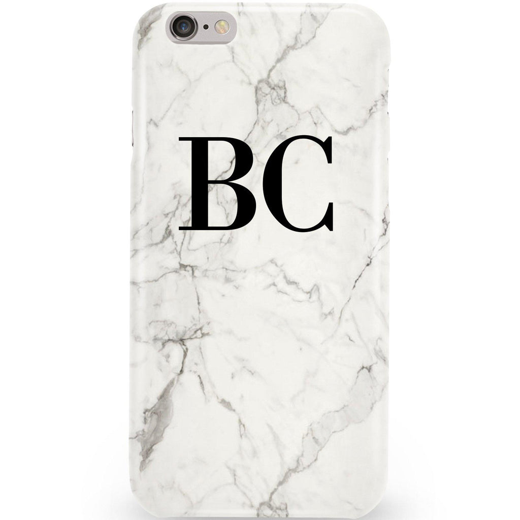 Personalised White Calacatta Marble Initials iPhone 6 Plus/6s Plus Case
