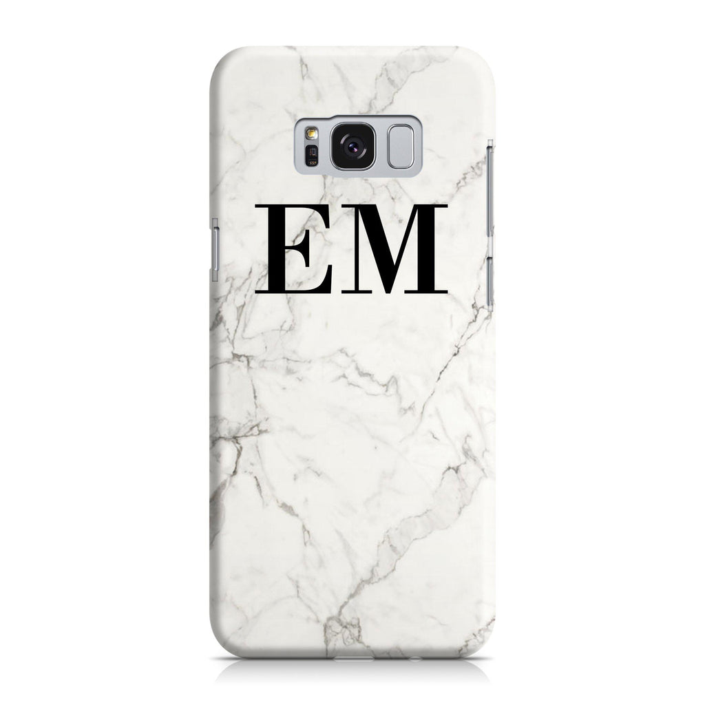 Personalised White Calacatta Marble Initials Samsung Galaxy S8 Plus Case