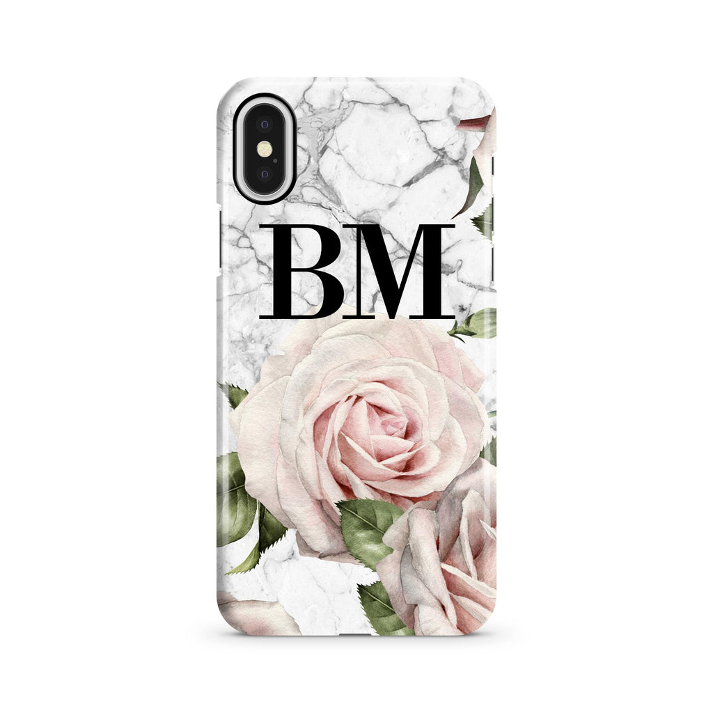 Personalised White Floral Marble iPhone X Case