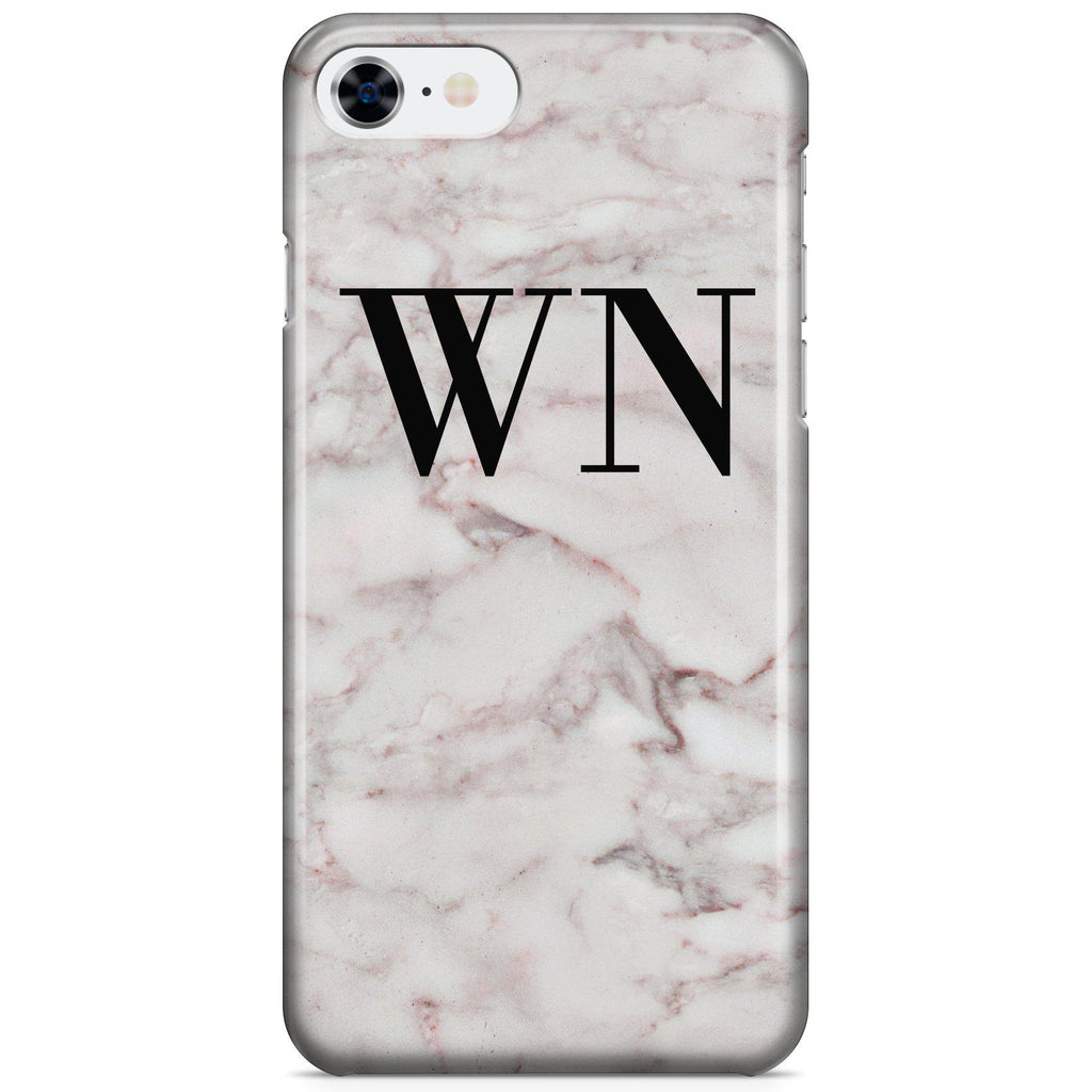 Personalised White Napoli Marble Initials iPhone 7 Case