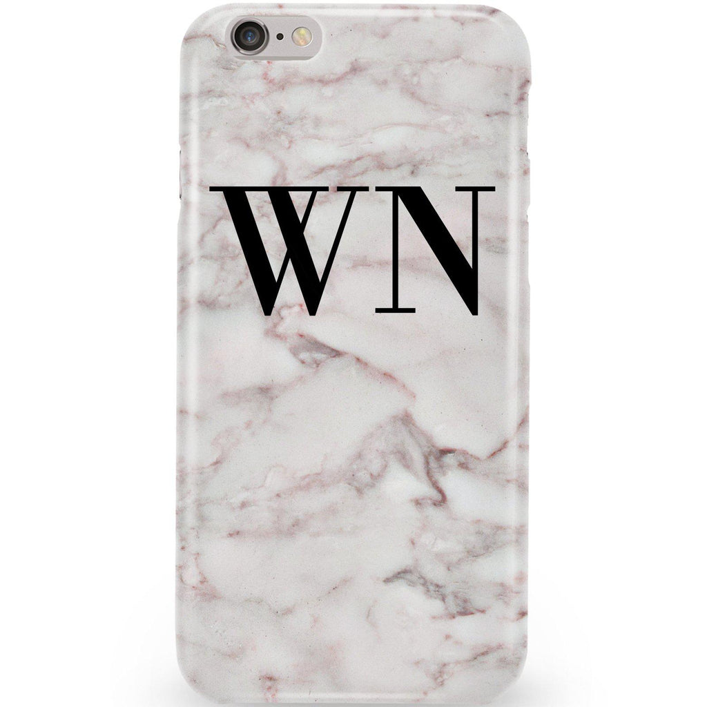 Personalised White Napoli Marble Initials iPhone 6/6s Case