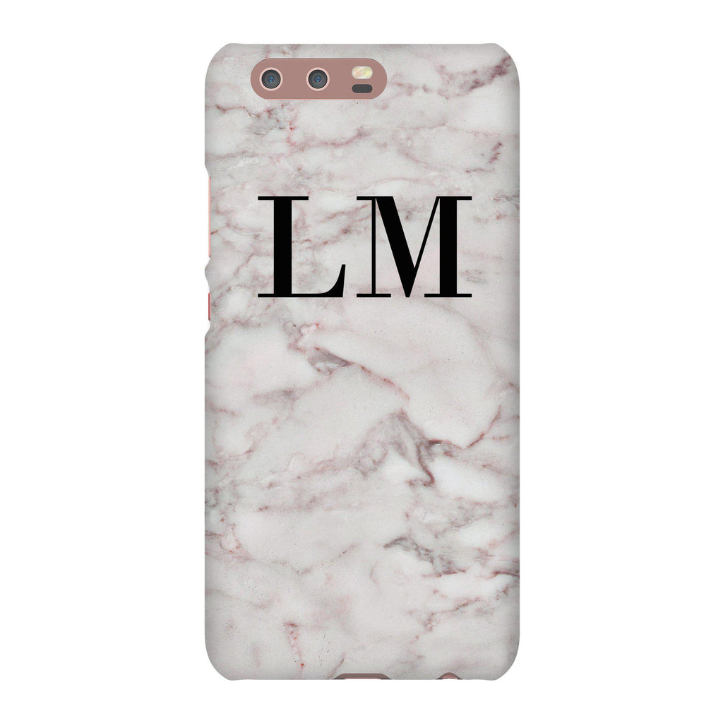 Personalised White Napoli Marble Initials Huawei P10 Case