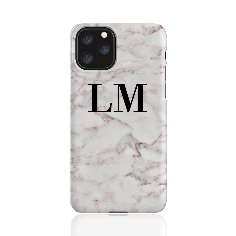 Personalised White Napoli Marble Initials iPhone 11 Pro Case