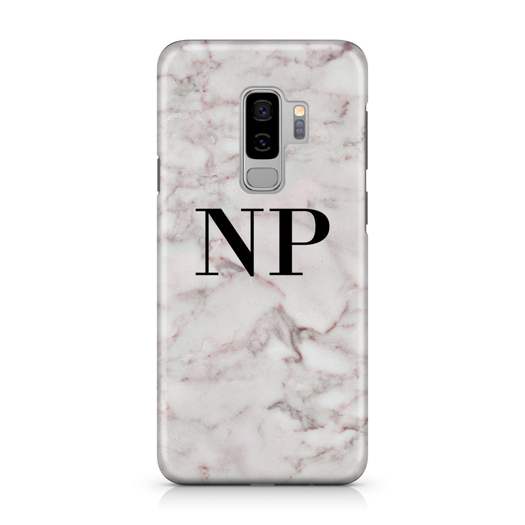 Personalised White Napoli Marble Initials Samsung Galaxy S9 Plus Case