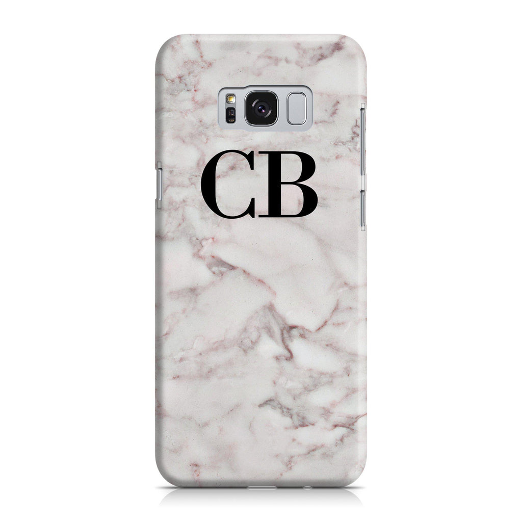 Personalised White Napoli Marble Initials Samsung Galaxy S8 Case
