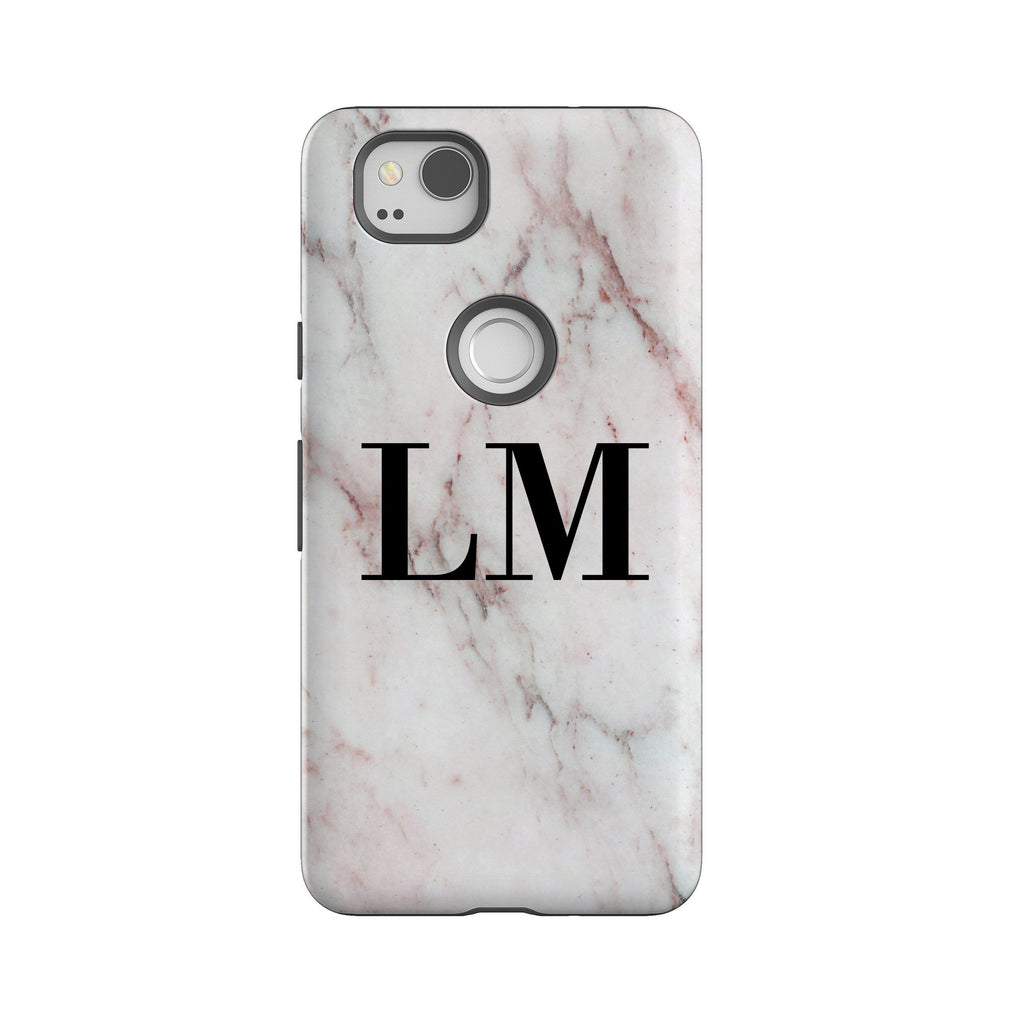 Personalised White x Rosa Marble Google Pixel 2 Case