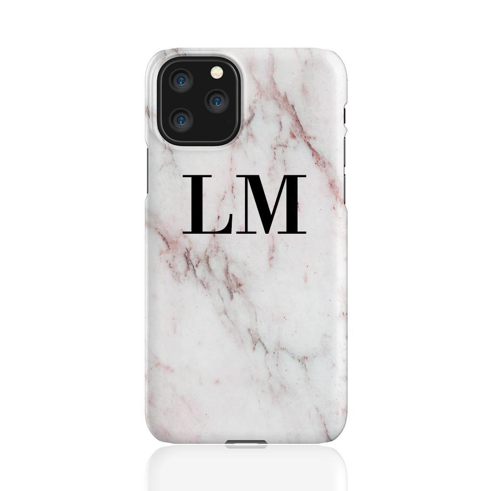 Personalised White Rosa Marble Initials iPhone 11 Pro Case