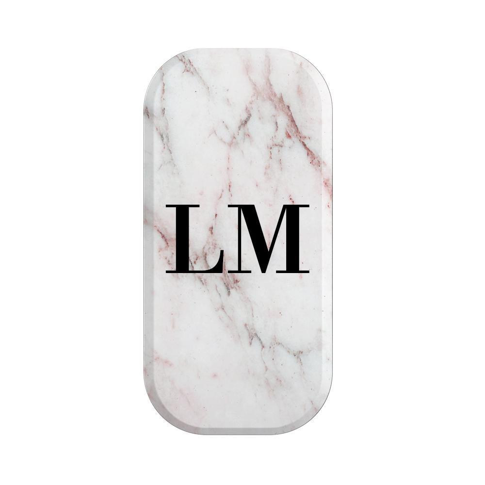 Personalised White Rosa Marble Initials Clickit Phone grip