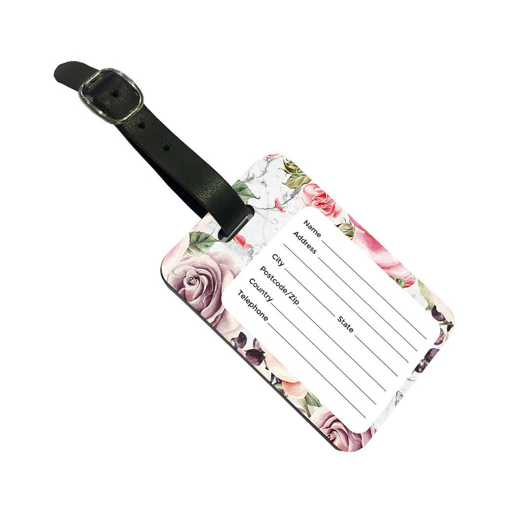 Personalised Watercolor Floral Initials Luggage Tag