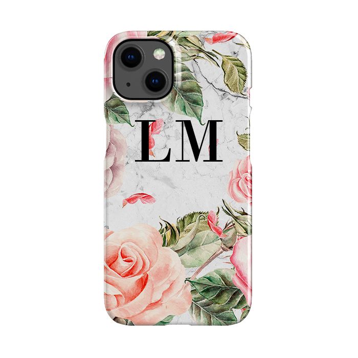 Personalised Watercolor Floral Initials iPhone 15 Plus Case