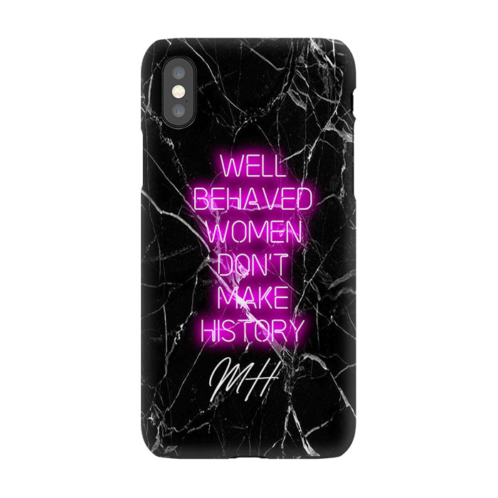 Personalised Well Behaved Women iPhone XS Case