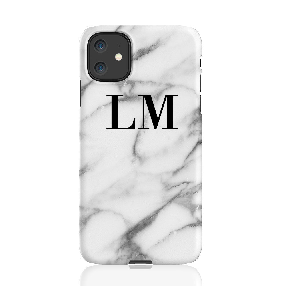 Personalised Pentelic Marble Initials iPhone 11 Case