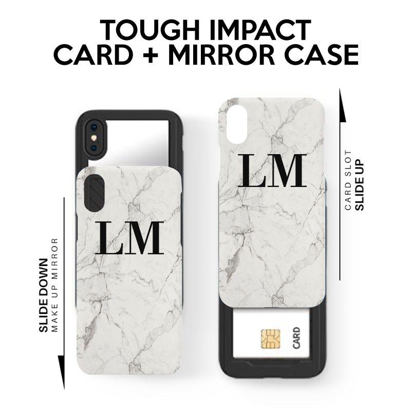 Personalised White Calacatta Marble Initials iPhone 12 Mini Case