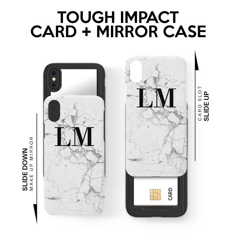 Personalised White Marble x Black Initials iPhone 12 Pro Case
